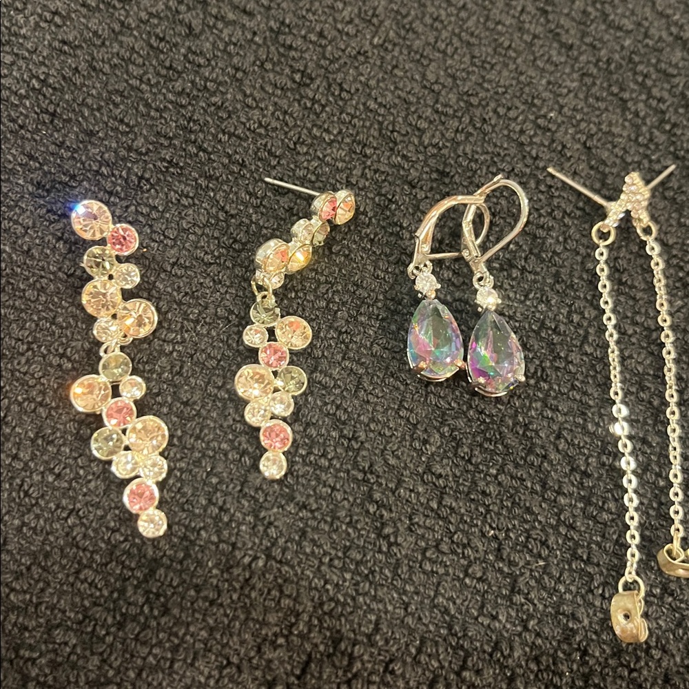 Elegant Multi-Color Crystal Earrings Set